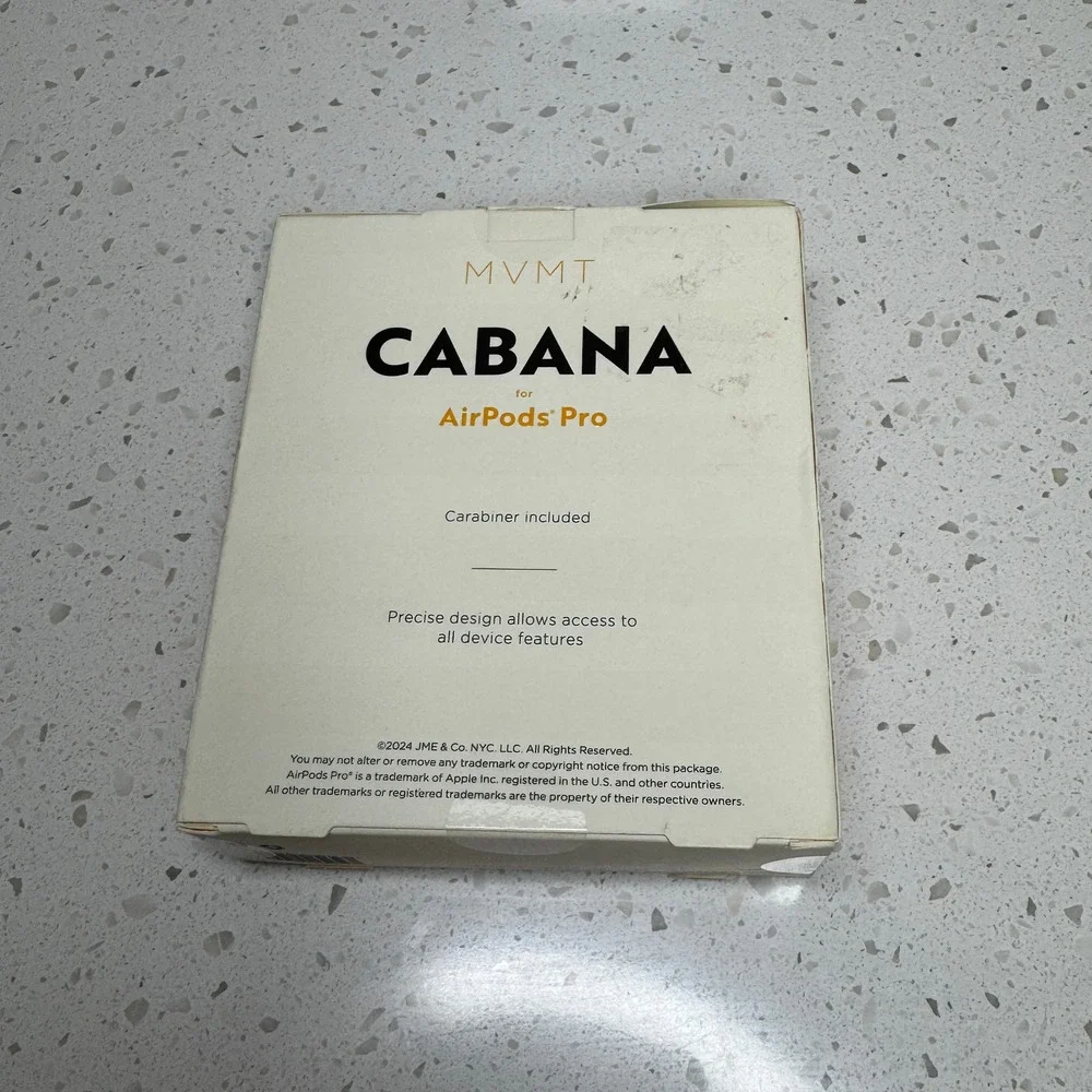 NIB‎ MVMT Cabana for AirPods Pro Case Yellow White Striped with Carabiner